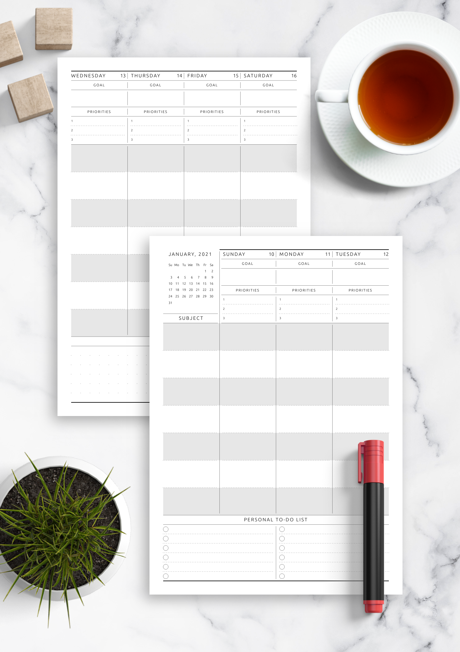 Download Printable Weekly Lesson Plan Template PDF