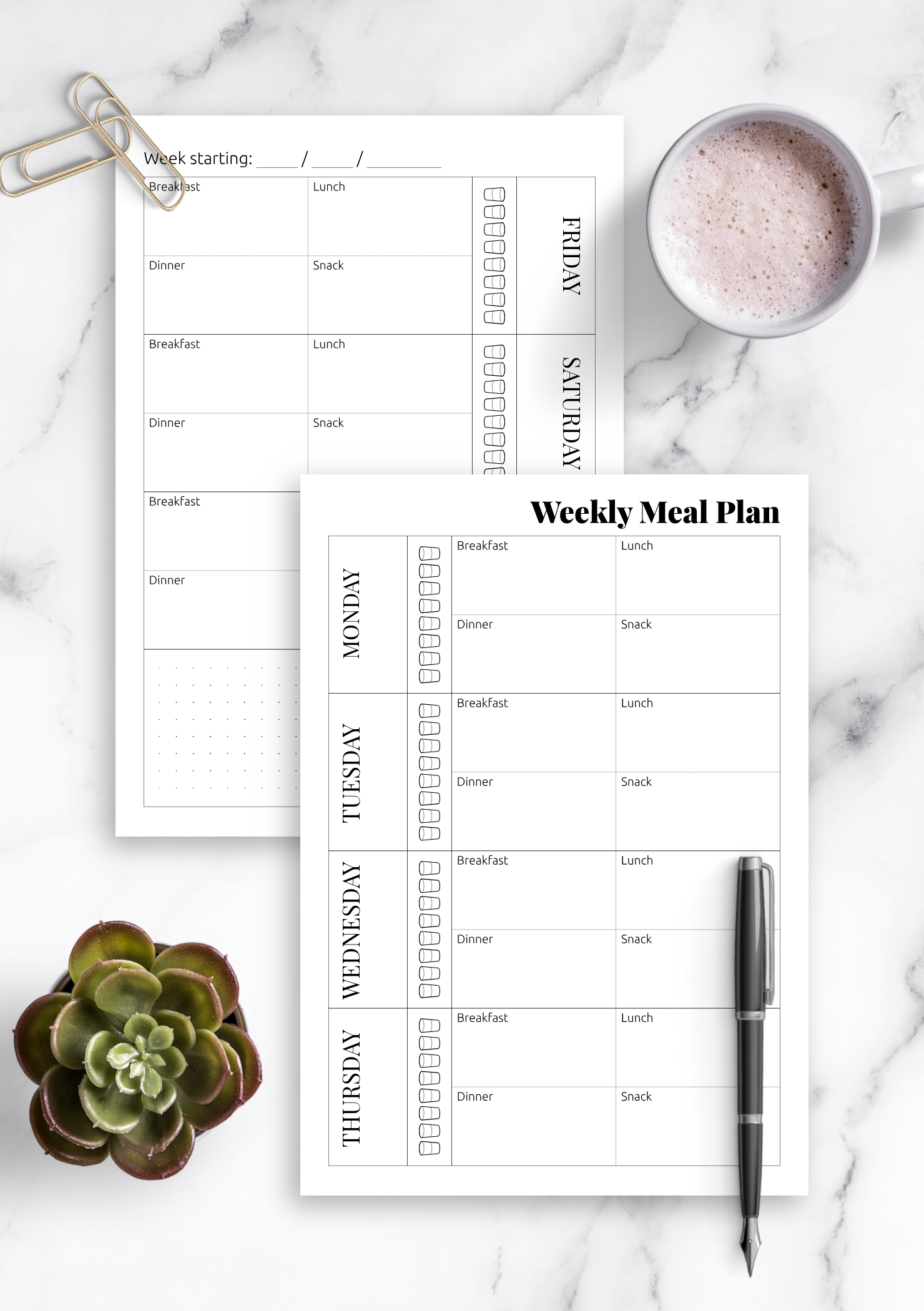 Download Printable Weekly meal planner PDF