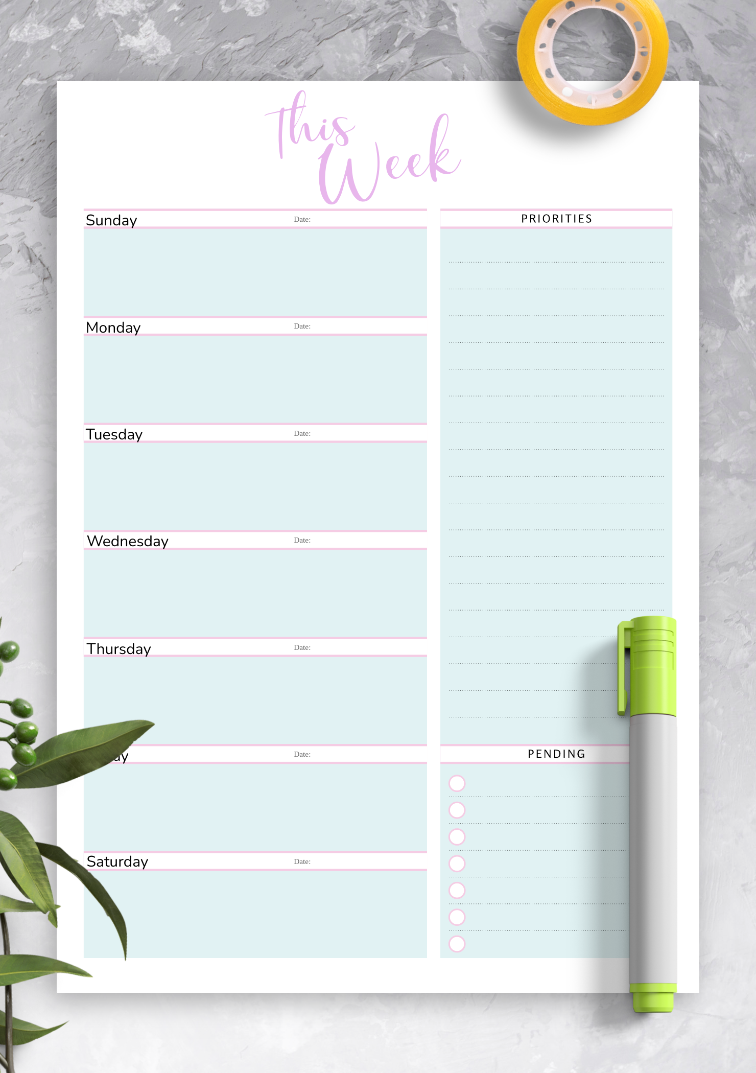 Temika Xavier 15 Printable Weekly Schedule Templates For Everyone To Utilize Monthly Goals 