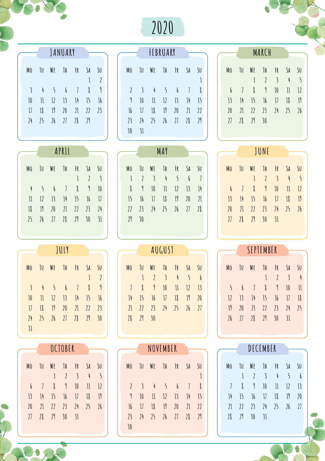 Download Printable Weekly Planner - Floral Style - Undated PDF