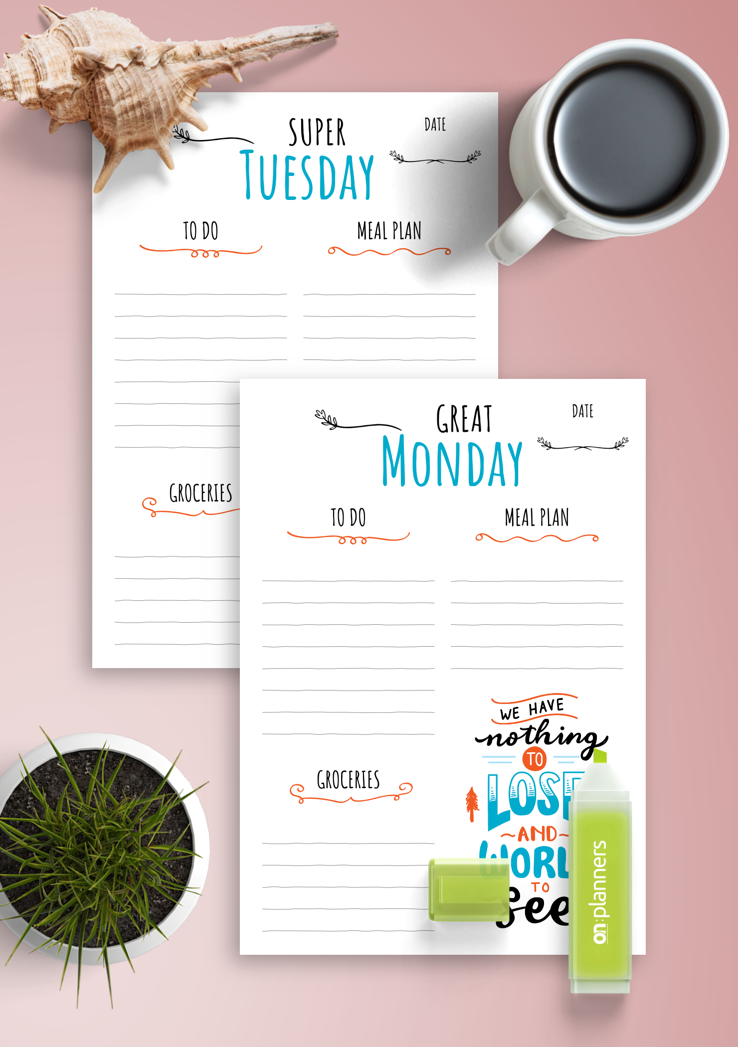 download printable weekly planner with goal quotes pdf