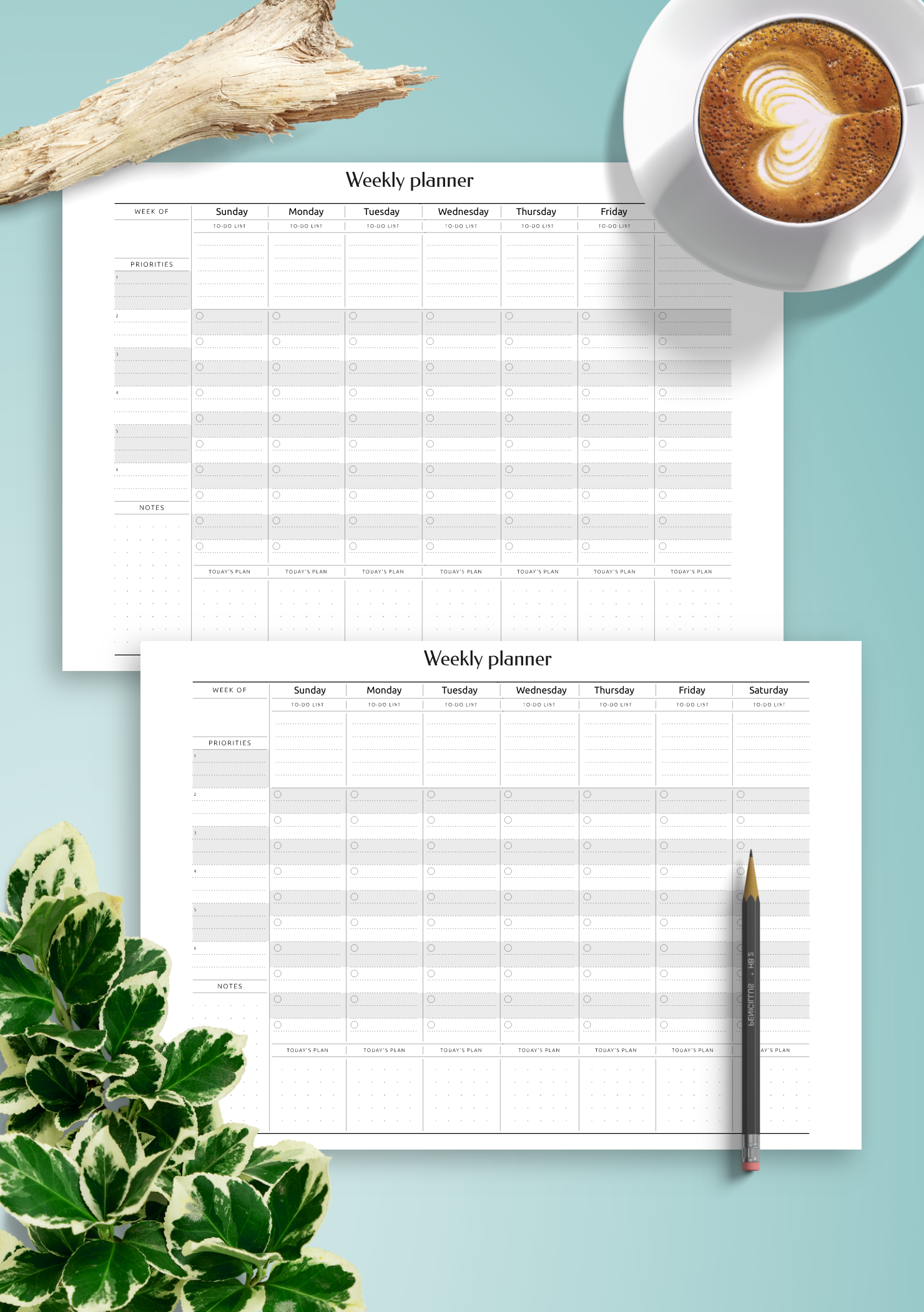 download printable horizontal weekly task planner template pdf