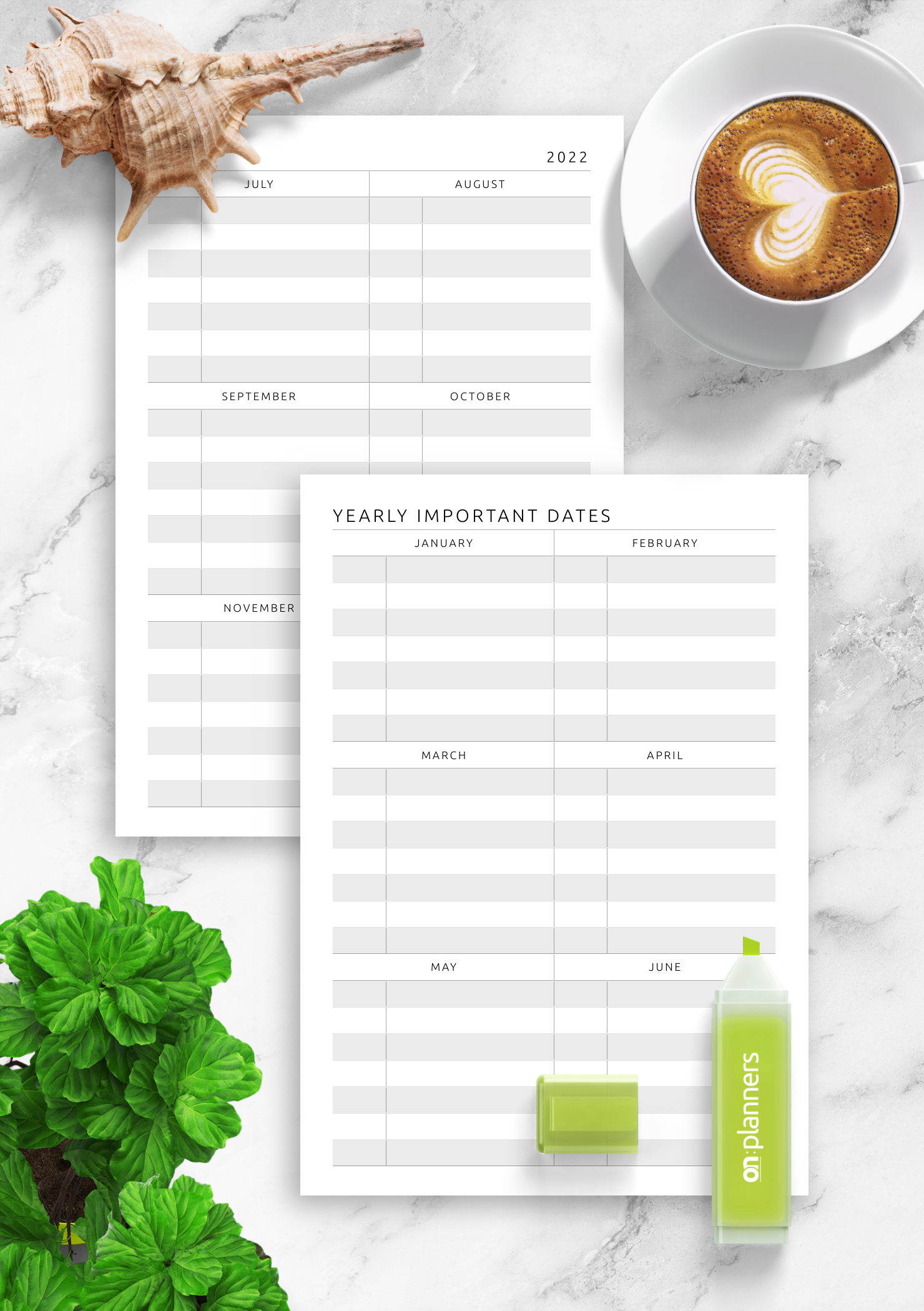 Download Printable Yearly Important Dates Template PDF